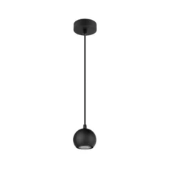 SLV Pendellampe Light Eye 90, schwarz, Ø 9 cm, Metall