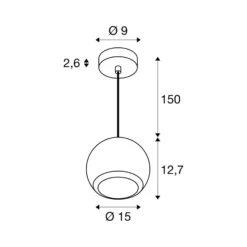 SLV Pendellampe Light Eye 150, weiß, Ø 15 cm, Metall
