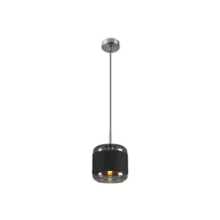SLV Pendellampe Pantilo Rope 20, schwarz/grau/silber, Glas