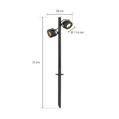 SLV Wegeleuchte Sitra, 2-flg, anthrazit, Alu, GX53, IP44