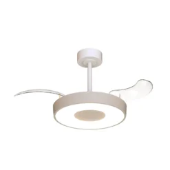 Smart LED-Deckenventilator Coin Mini, beige/weiß, DC, leise