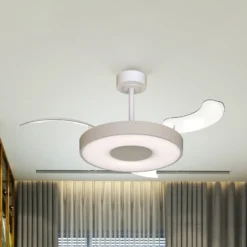 Smart LED-Deckenventilator Coin Mini, beige/weiß, DC, leise