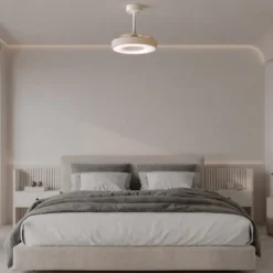 Smart LED-Deckenventilator Coin Mini, beige/weiß, DC, leise