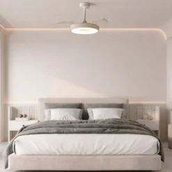 Smart LED-Deckenventilator Coin Mini, beige/weiß, DC, leise