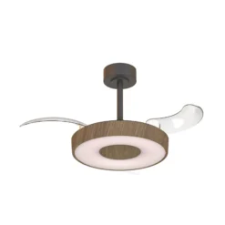 Smart LED-Deckenventilator Coin Mini holz/schwarz DC leise