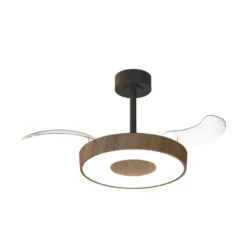 Smart LED-Deckenventilator Coin Mini holz/schwarz DC leise