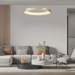 Smart LED-Hängelampe Niseko II, Ø 50 cm, goldfarben, CCT