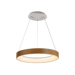 Smart LED-Hängelampe Niseko II, Ø 38,cm, holzfarben, CCT