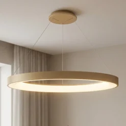 Smart LED-Hängeleuchte Niseko II, Ø 65 cm, goldfarben, CCT