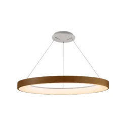 Smart LED-Hängeleuchte Niseko II, Ø 65 cm, holzfarben, CCT