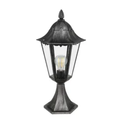 Sockellampe Navedo, schwarz/silber, Höhe 47 cm