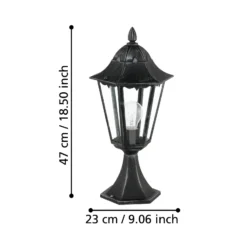 Sockellampe Navedo, schwarz/silber, Höhe 47 cm