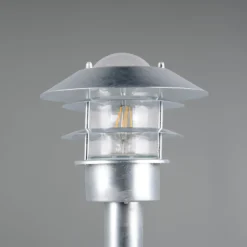 Sockellampe Ruvuuma, zinkfarben, Höhe 50 cm, Metall, IP44