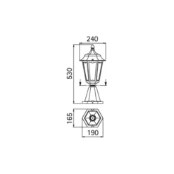 Sockelleuchte 0541, braun-messing