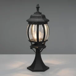 Sockelleuchte Elvo, schwarz matt, Höhe 49 cm, Aluminium