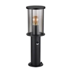 Sockelleuchte Gracey, schwarz, Sensor, 45 cm, IP54, E27