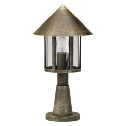 Sockelleuchte Lampione braun-messing