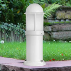 Sockelleuchte Marco aus Aluminium, weiß