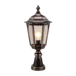 Sockelleuchte 1122, schwarz-kupfer, 53 cm, Aluguss, IP43