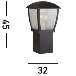 Sockelleuchte Seattle, IP44, schwarz, Höhe 45 cm, Metall
