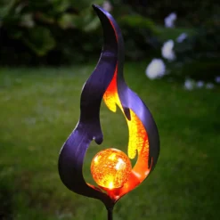 Solar-Erdspießleuchte Melilla Flamme mit LED
