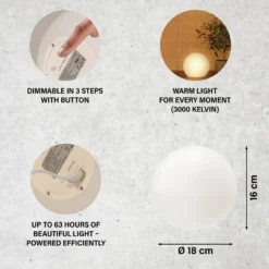 Solar-LED-Akkuleuchte Busso weiß, Dämmerungssensor