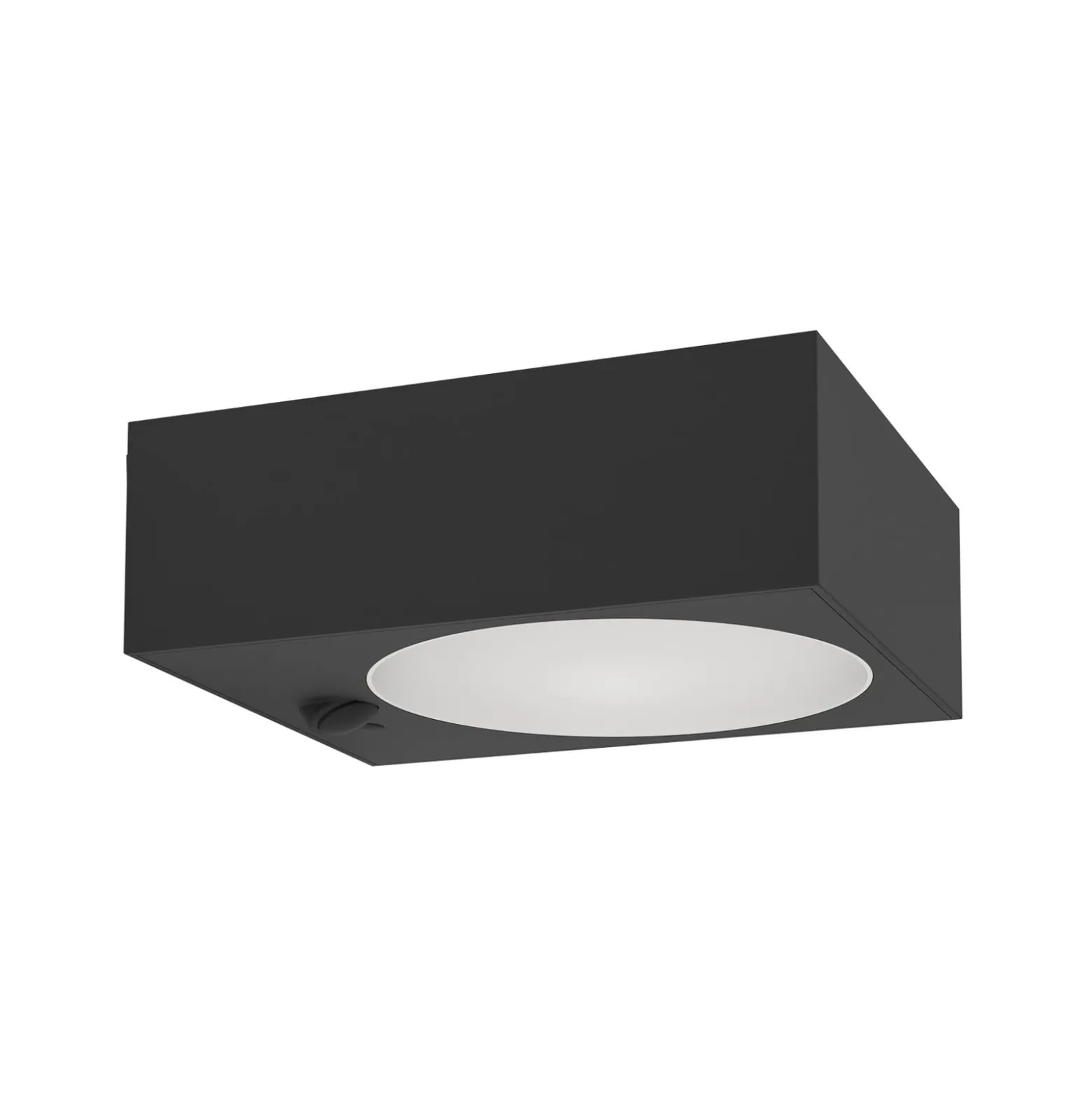 Solar-LED-Außenwandlampe Darfano, schwarz, Breite 14 cm