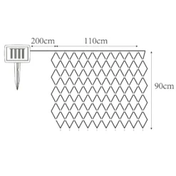 Solar-LED-Lichtervorhang IP44 110x90cm 100-flammig