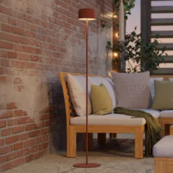 Solar-LED-Terrassenlampe Roccanova-L orangefarben Höhe 120cm