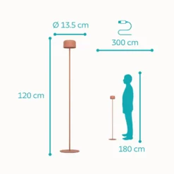 Solar-LED-Terrassenlampe Roccanova-L orangefarben Höhe 120cm
