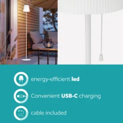 Solar-LED-Terrassenlampe Scordiano-L, weiß, Höhe 120 cm