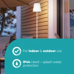 Solar-LED-Terrassenlampe Scordiano-L, weiß, Höhe 120 cm