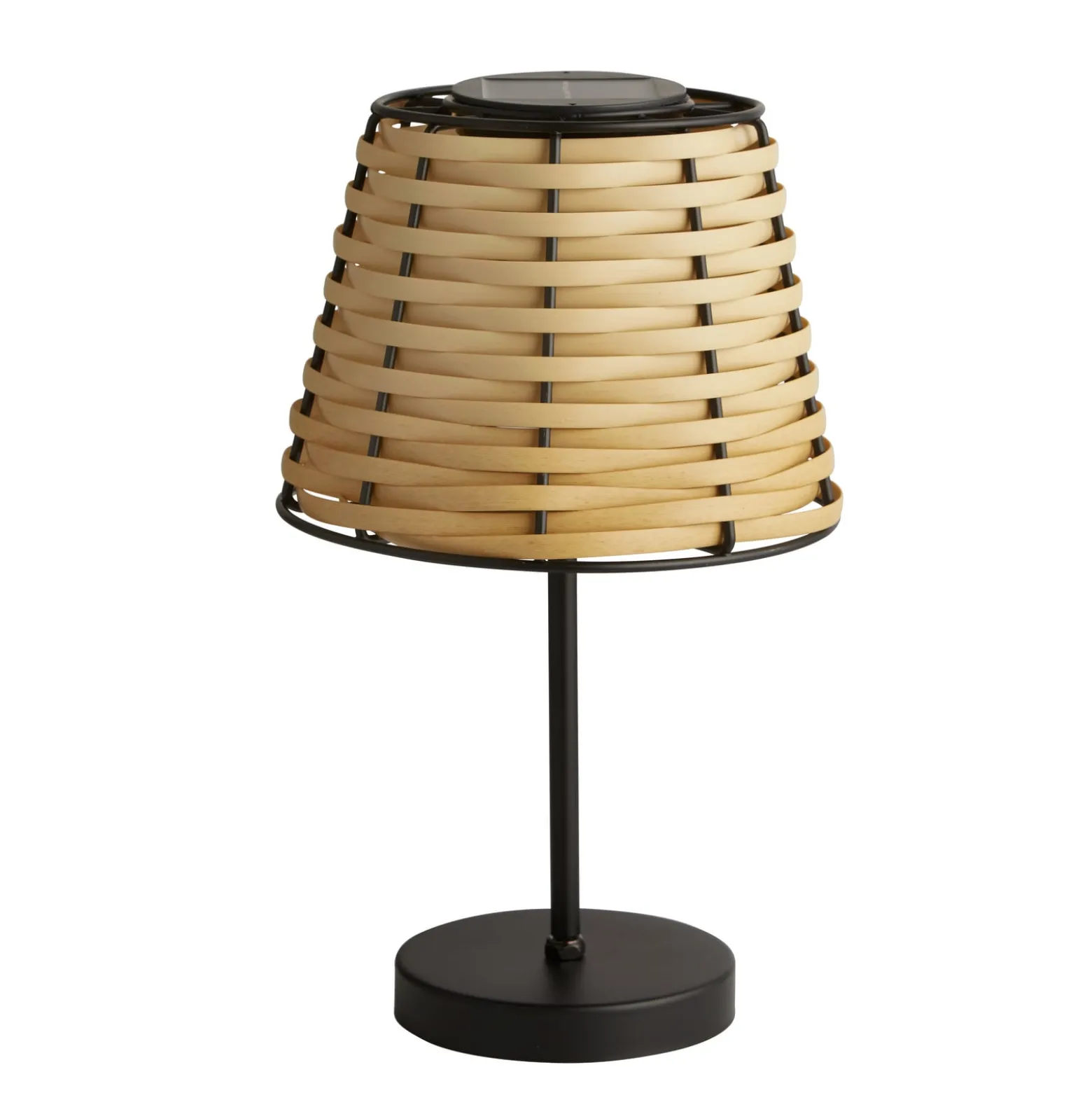 Solar-LED-Tischleuchte Dalisay, braun, Rattan, 31 cm, IP44