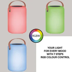 Solar-LED-Tischleuchte Orno, warmweiß und RGB