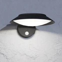 Solar-LED-Wandlampe Cerrisi, Breite 10,5 cm, schwarz, Sensor