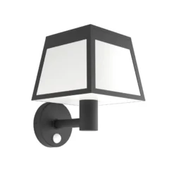 Solar-LED-Wandleuchte Altilia, schwarz, Kunststoff, Sensor