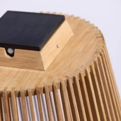 Solar-Stehleuchte Tecka mit Sensor, teak