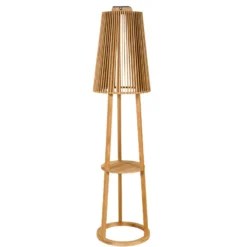Solar-Stehleuchte Tecka mit Sensor, teak
