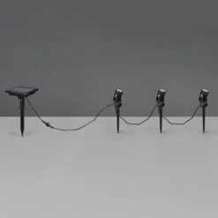 Solar-Strahler Obidos, schwarz matt, Aluminium, 3er