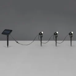 Solar-Strahler Obidos, schwarz matt, Aluminium, 3er