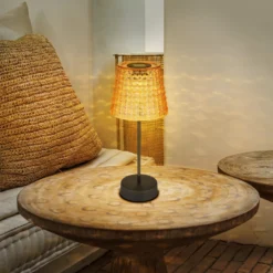 Solar-Tischlampe 36634-2A im 2er-Set schwarz/amber
