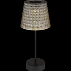 Solar-Tischlampe 36634-2S im 2er-Set schwarz/rauch