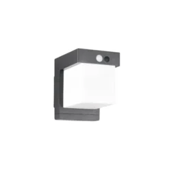 Solar-Wandleuchte Colombo, schwarz matt, Höhe 14 cm, Sensor