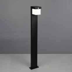 Solar-Wegeleuchte Colombo, schwarz matt, Metall, Höhe 100 cm