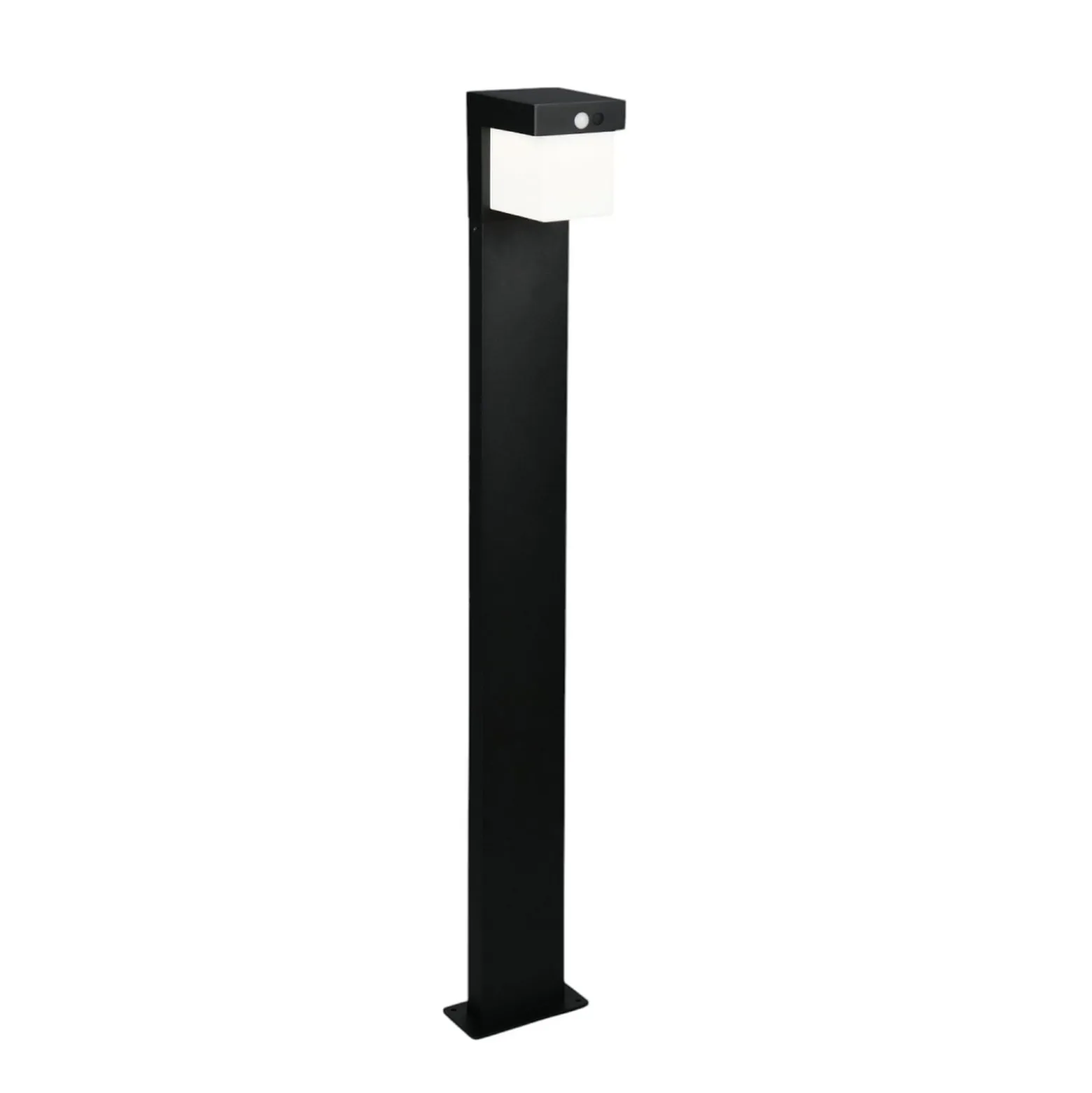 Solar-Wegeleuchte Colombo, schwarz matt, Metall, Höhe 100 cm