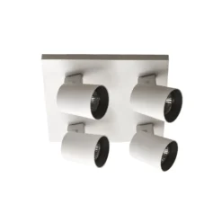 Spot Modo, 4-flammig, weiß, Zierringe, GU10, Aluminium