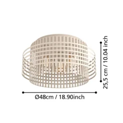 Stars of Light Deckenleuchte Oltamar, beige Ø 48 cm Metall