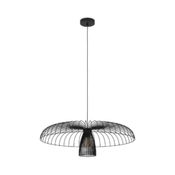 Stars of Light Hängelampe Champerico, schwarz Ø 77 cm Glas
