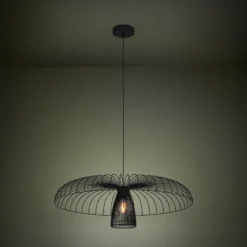 Stars of Light Hängelampe Champerico, schwarz Ø 77 cm Glas