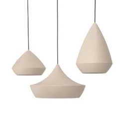 Stars of Light Hängeleuchte Torremolinos, beige 93 cm 3-flg.